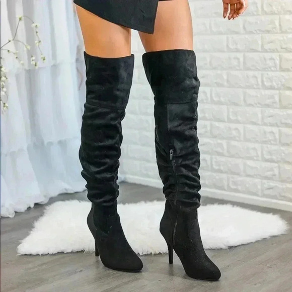 Knee high thigh high boots black - Picture 4 of 8